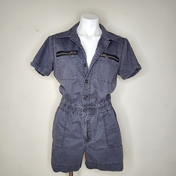 BLANKNYC Washed Black Boiler Romper Size Small - Picture 1 of 14